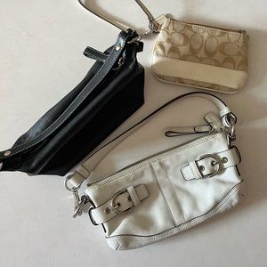 Coach purse lot of 3 black, white and tan!